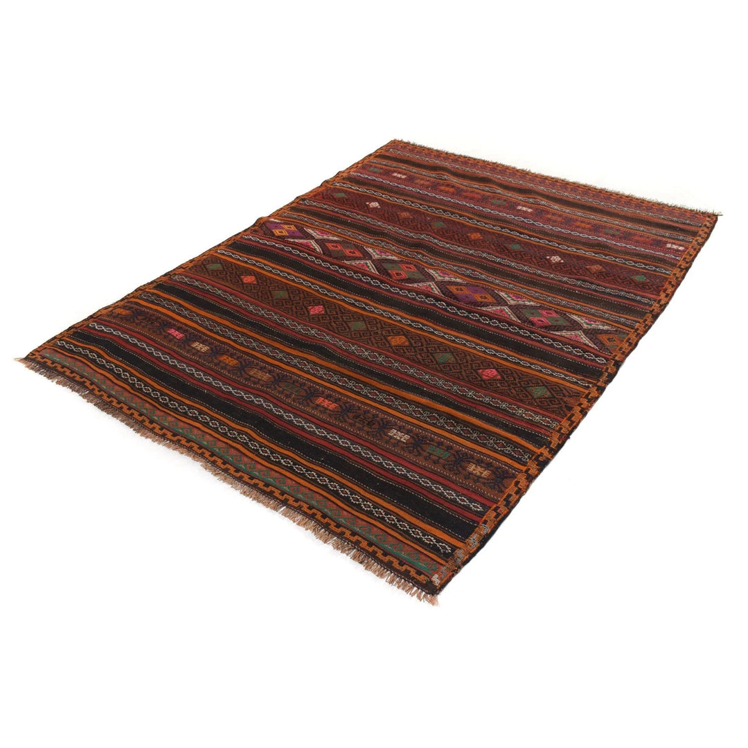 Afghan Laghari Kilim Rug 4'8" x 6'3" Flat-Weave | No. AL84514