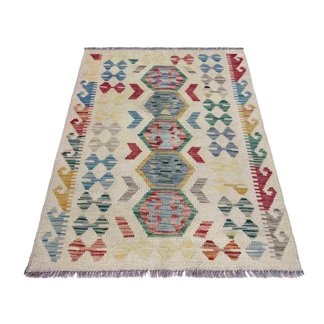 Afghan Vegetable Kilim Rug 2' 8" x 4' 1" Flat-Weave | No. AL845350