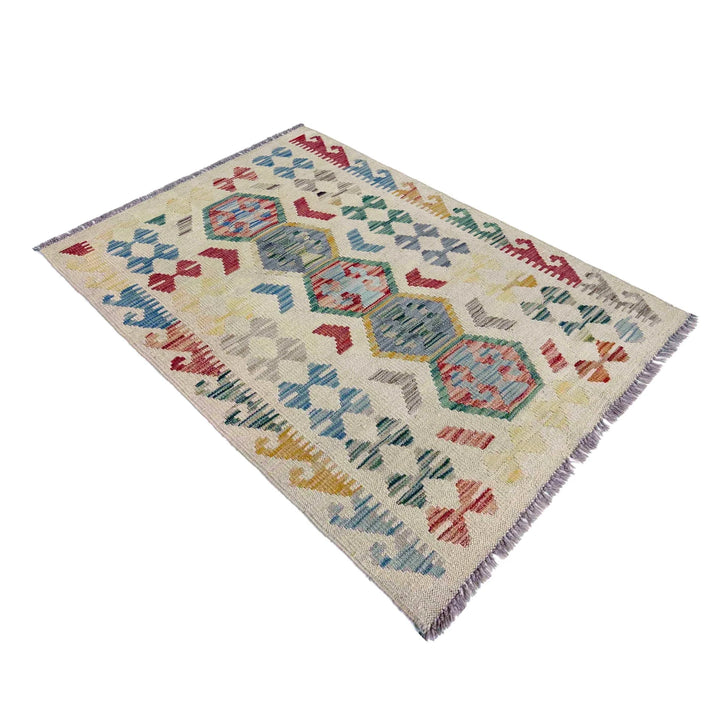 Afghan Vegetable Kilim Rug 2' 8" x 4' 1" Flat-Weave | No. AL845350