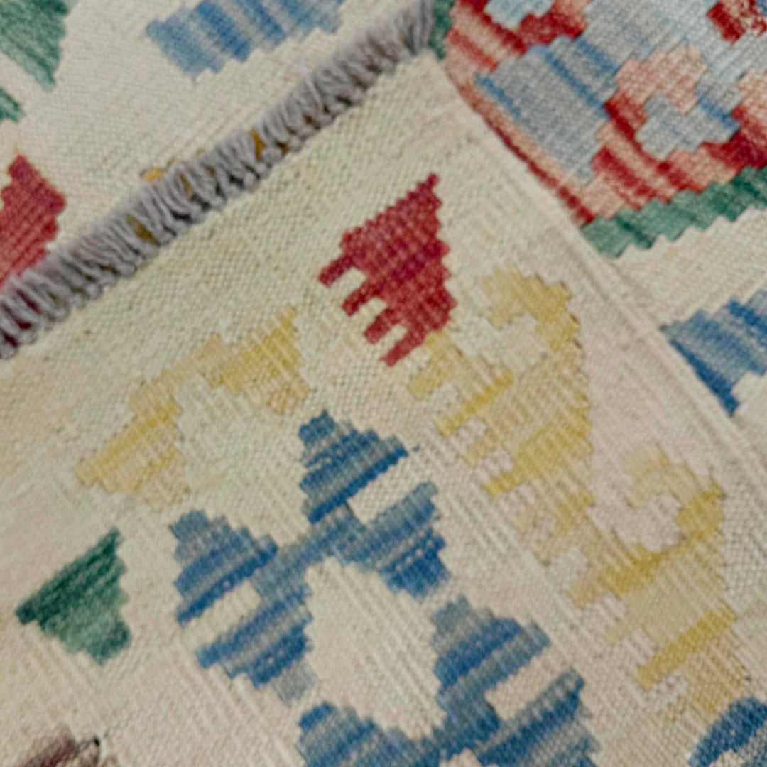 Afghan Vegetable Kilim Rug 2' 8" x 4' 1" Flat-Weave | No. AL845350