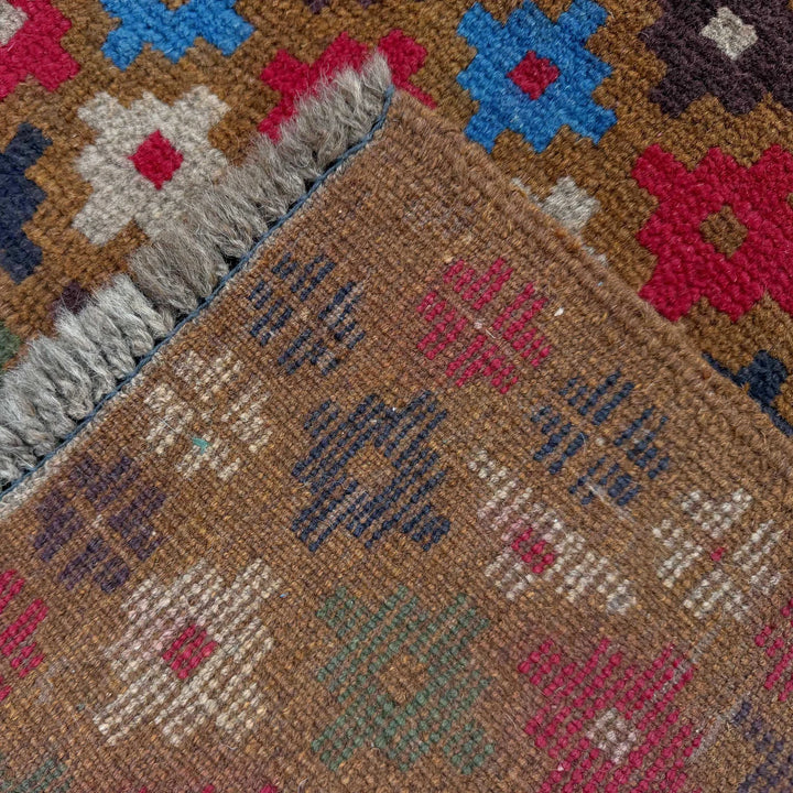 Afghan Baluchi Rug 3' 3" x 4' 10" Hand-Knotted | No. AL84638