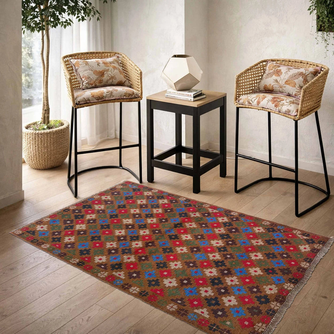 Afghan Baluchi Rug 3' 3" x 4' 10" Hand-Knotted | No. AL84638