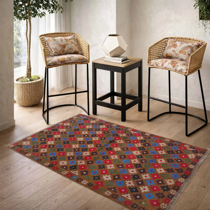 Afghan Baluchi Rug 3' 3" x 4' 10" Hand-Knotted | No. AL84638