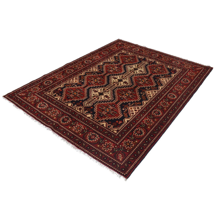 Afghan Geometric Rug 5' 5" x 6' 8" Hand-Knotted | No. AL84687