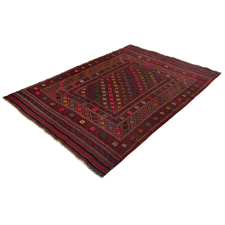Afghan Kilim Rug 5' 3" x 7' 4" Flat-Weave | No. AL84690