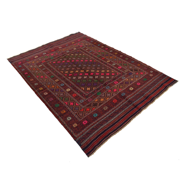 Afghan Kilim Rug 5' 3" x 7' 4" Flat-Weave | No. AL84690