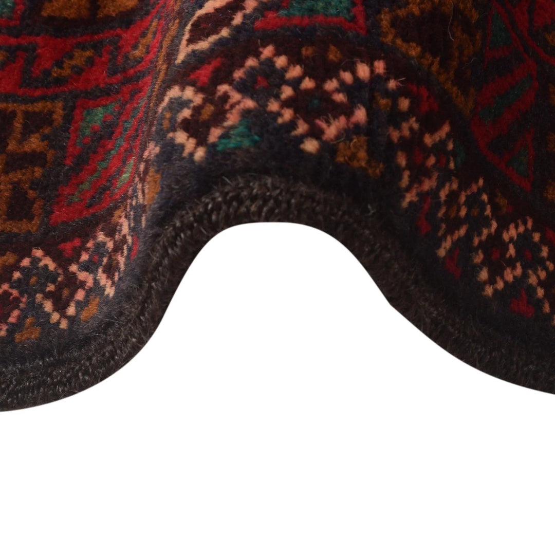 Red Afghan Baluchi Rug 2' 9" x 7' 0" Hand-Knotted | No. AL84694