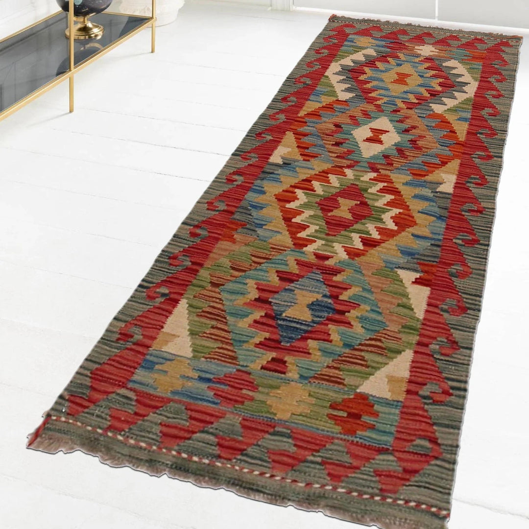 Afghan Vegetable Kelim Rug 1' 8" x 4' 8" Flat-Weave | No. AL84810