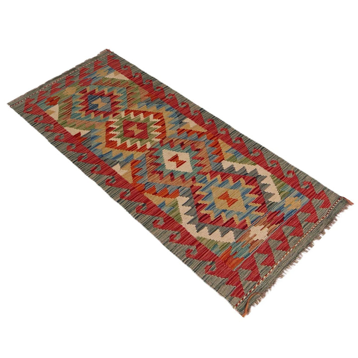 Afghan Vegetable Kelim Rug 1' 8" x 4' 8" Flat-Weave | No. AL84810