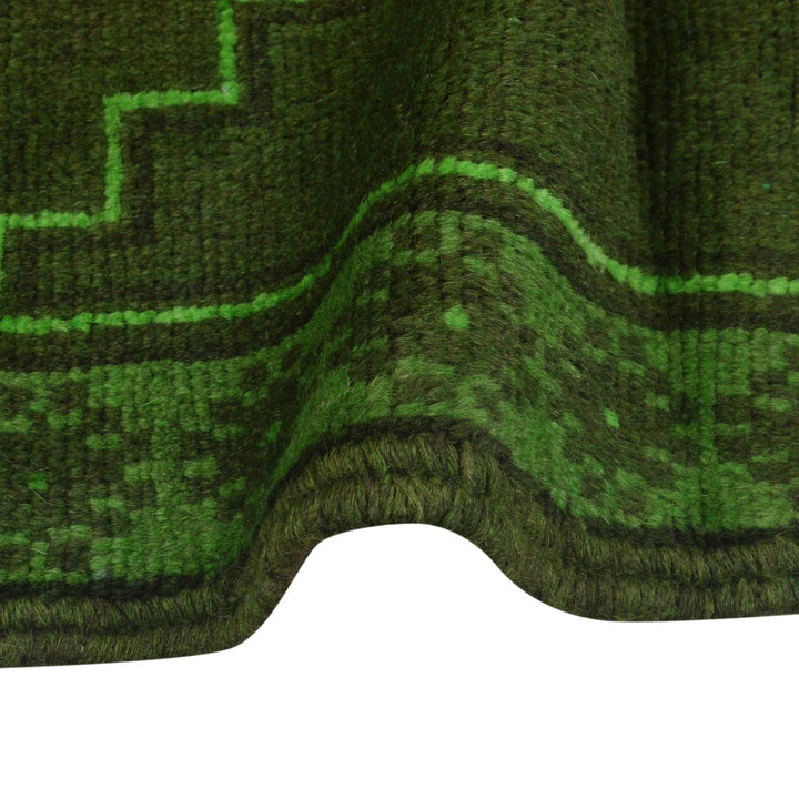 Green Pakistani Overdyed Rug 2' 8" x 4' 3" Hand-Knotted | No. AL84884