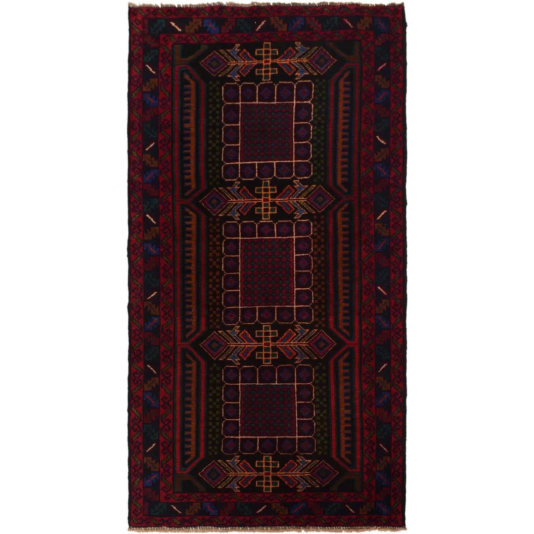 Afghan Baluchi Rug 3' 1" x 6' 1" Hand-Knotted | No. AL84920