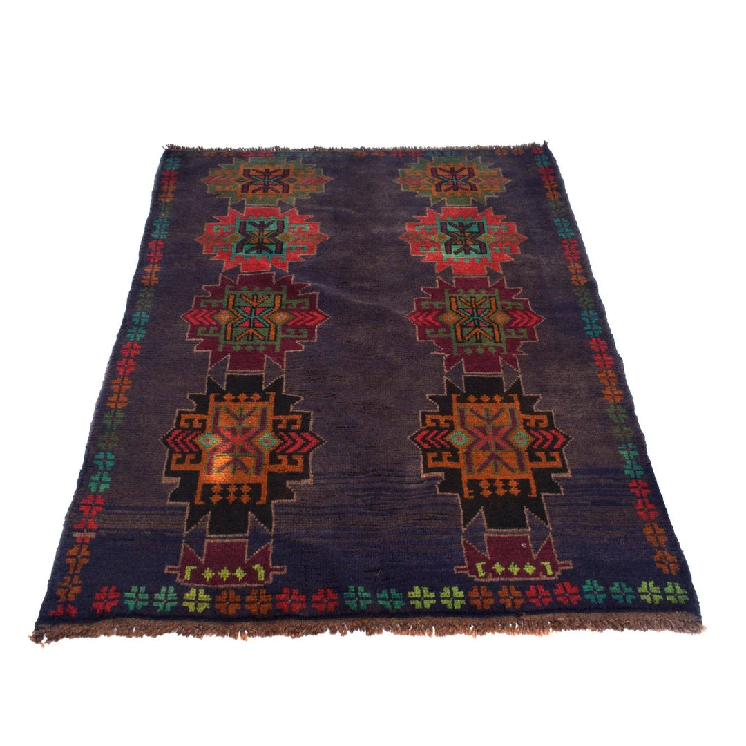 Afghan Baluchi Rug 4' 3" x 6' 6" Hand-Knotted | No. AL84928