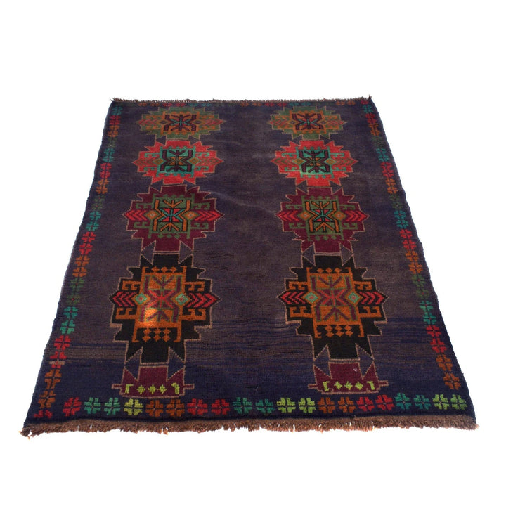 Afghan Baluchi Rug 4' 3" x 6' 6" Hand-Knotted | No. AL84928