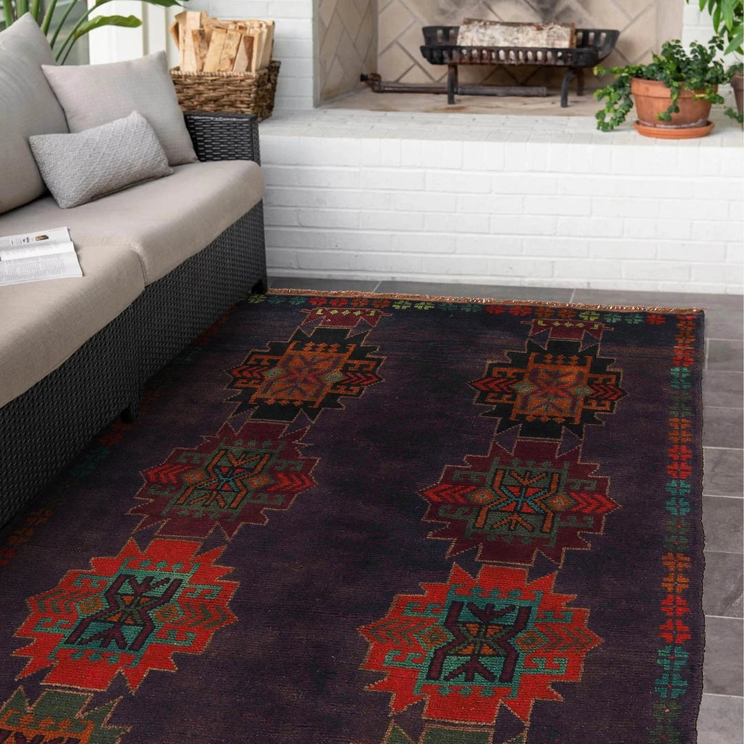 Afghan Baluchi Rug 4' 3" x 6' 6" Hand-Knotted | No. AL84928