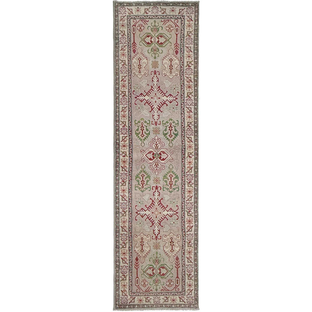 Afghan Kazak Rug 2' 5" x 10' 2" Hand-Knotted | No. AL84946