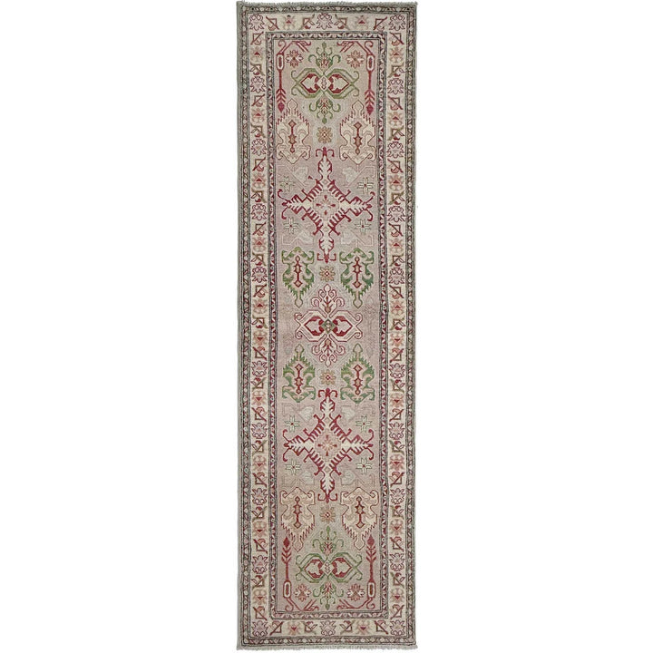 Afghan Kazak Rug 2' 5" x 10' 2" Hand-Knotted | No. AL84946