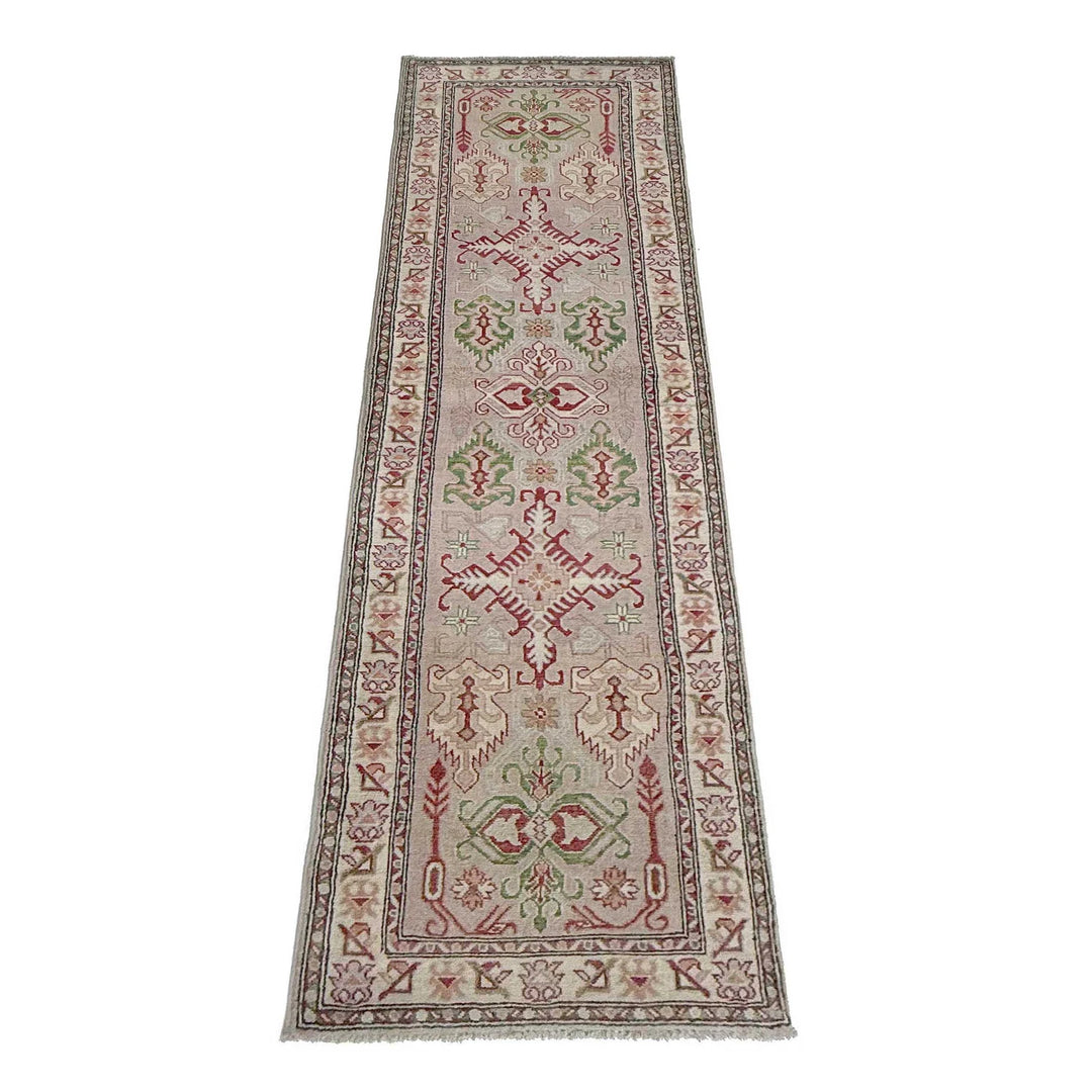 Afghan Kazak Rug 2' 5" x 10' 2" Hand-Knotted | No. AL84946