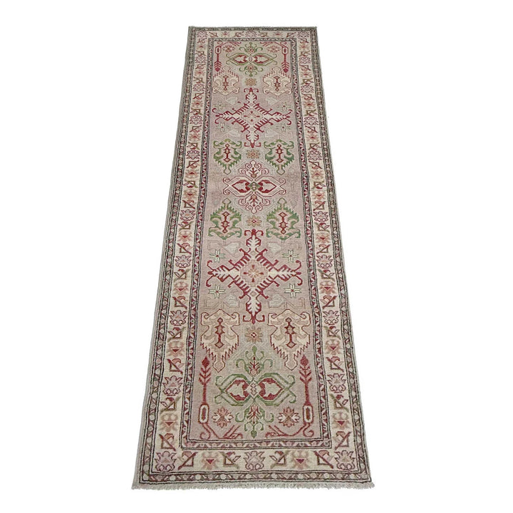 Afghan Kazak Rug 2' 5" x 10' 2" Hand-Knotted | No. AL84946
