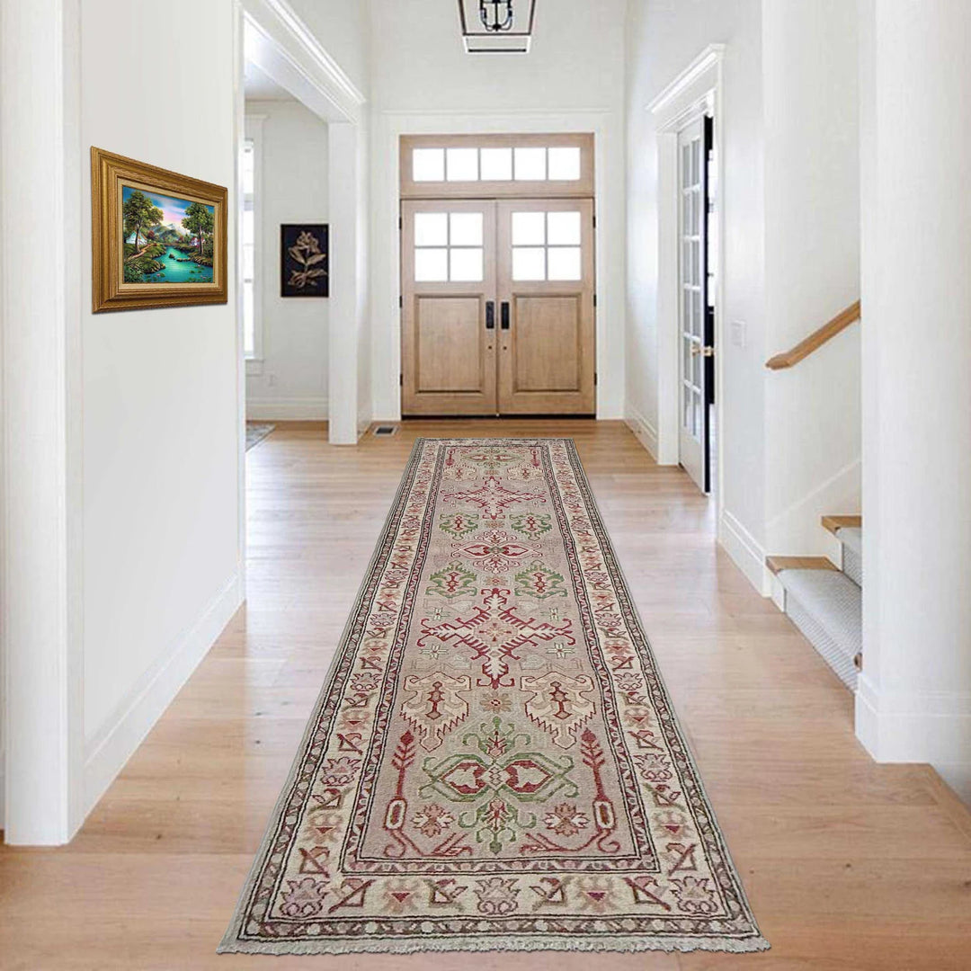 Afghan Kazak Rug 2' 5" x 10' 2" Hand-Knotted | No. AL84946