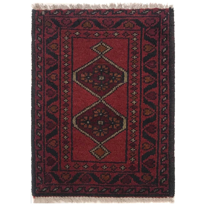 Afghan Oriental Doormat 1' 5" x 1' 11" Hand-Knotted | No. AL84962