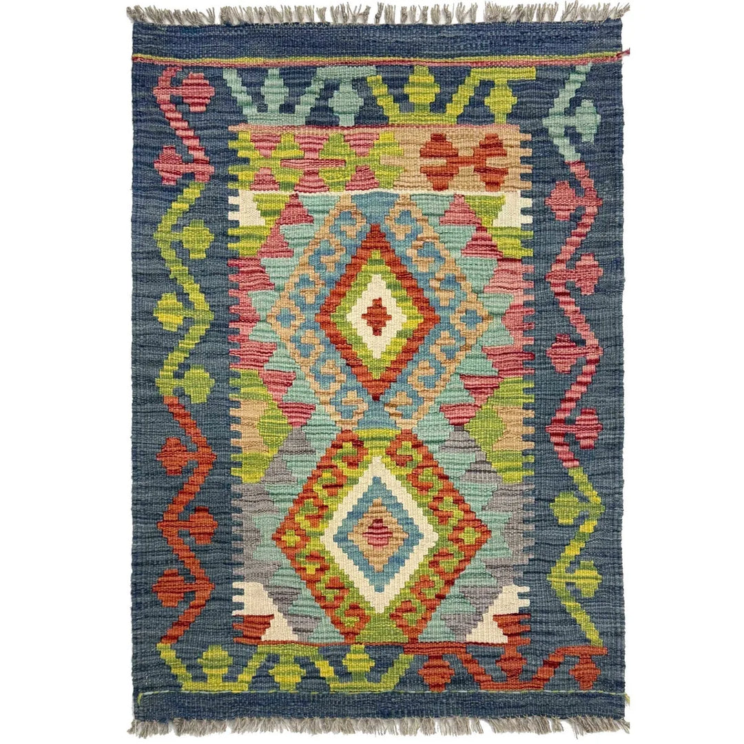 Afghan Kilim Rug 2' 1" x 2' 11" Flat-Weave | No. AL85021