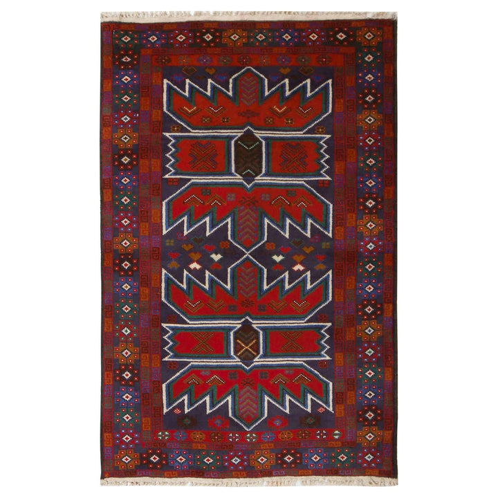 Afghan Baluchi Rug 2' 8" x 4' 5" Hand-Knotted | No. AL85101