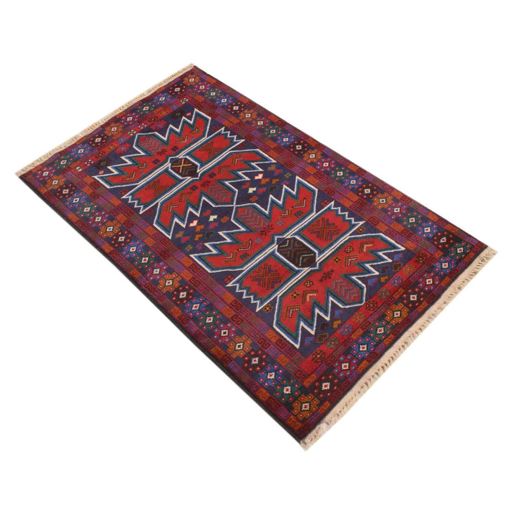 Afghan Baluchi Rug 2' 8" x 4' 5" Hand-Knotted | No. AL85101