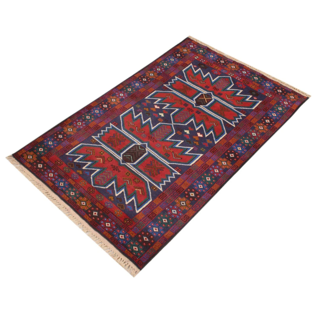 Afghan Baluchi Rug 2' 8" x 4' 5" Hand-Knotted | No. AL85101