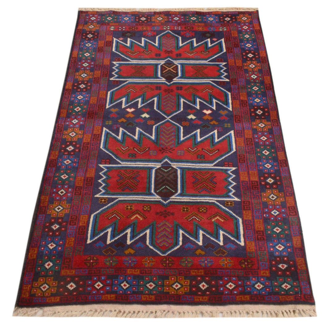 Afghan Baluchi Rug 2' 8" x 4' 5" Hand-Knotted | No. AL85101