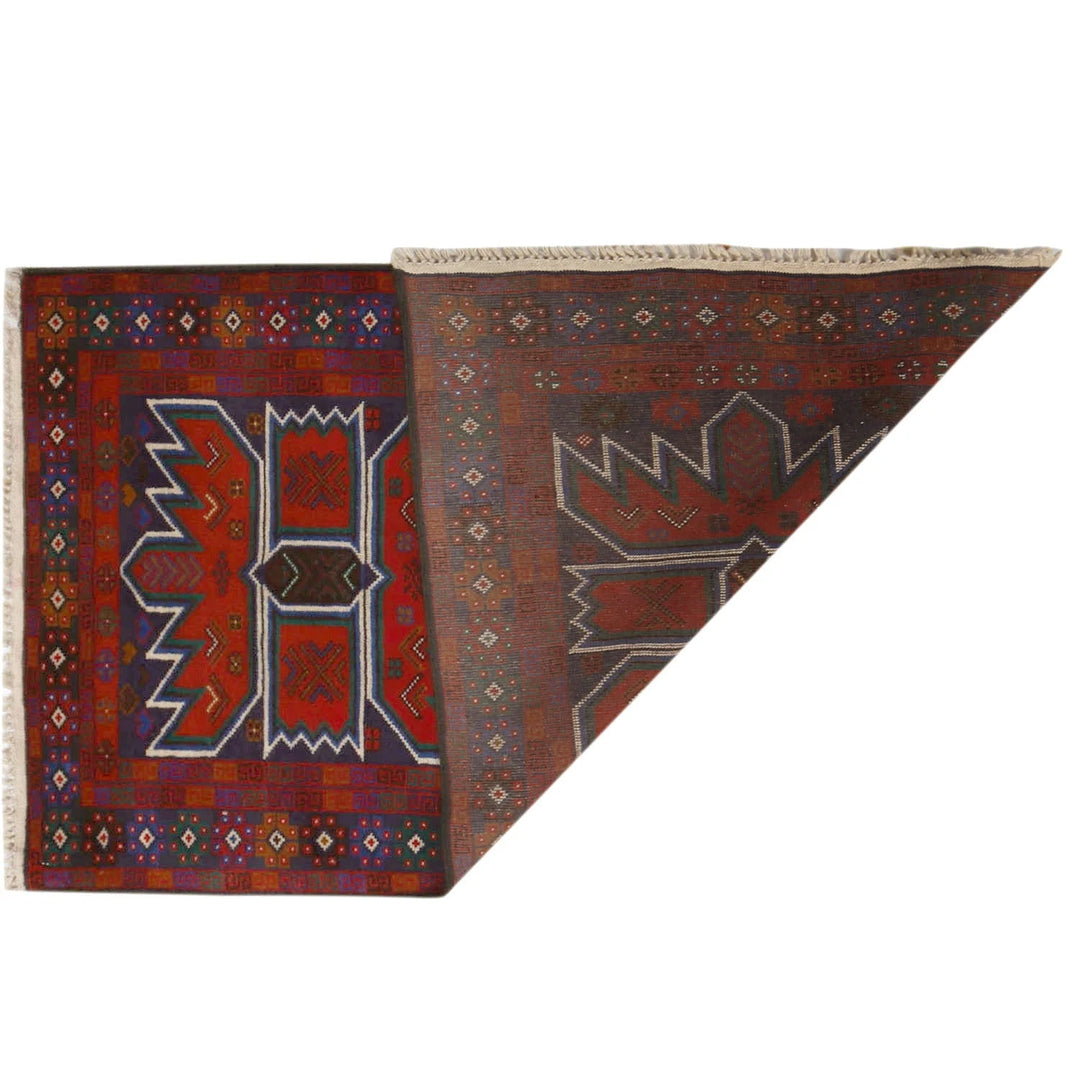 Afghan Baluchi Rug 2' 8" x 4' 5" Hand-Knotted | No. AL85101