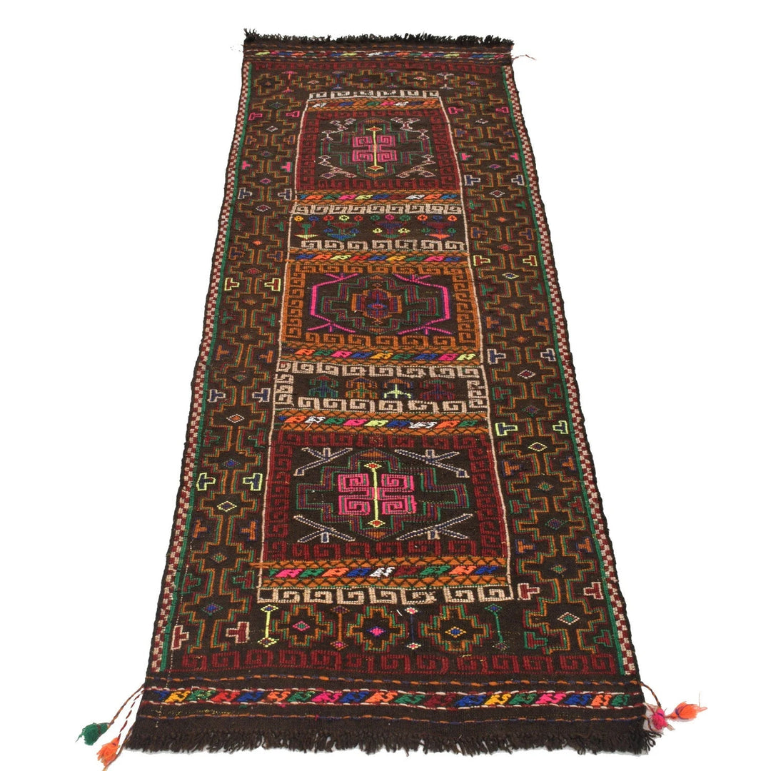 Afghan Sufra Kilem Runner 2' 0" x 5' 5" Flat-Weave | No. AL85122