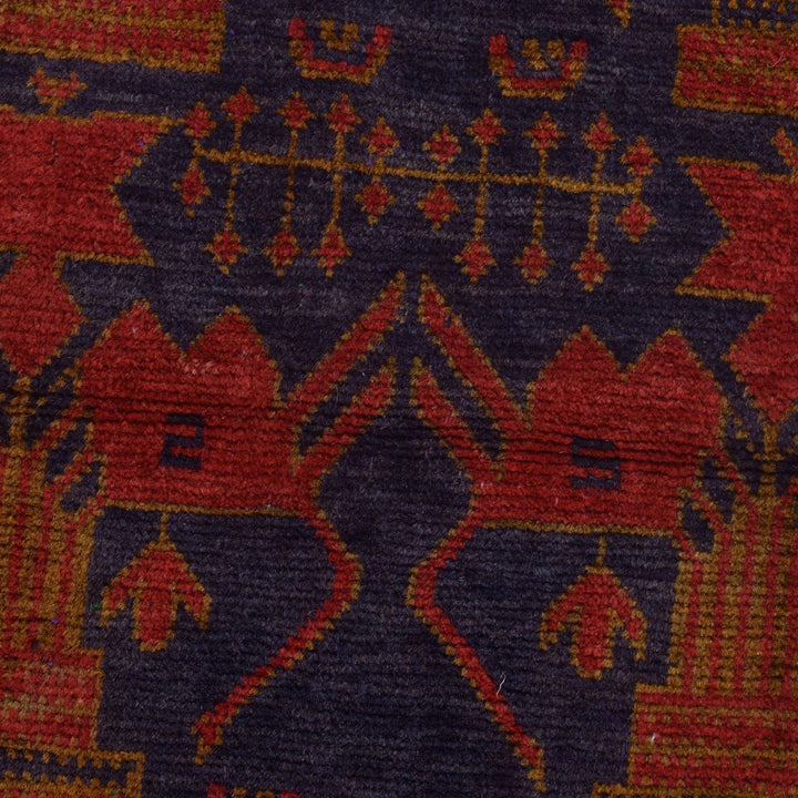 Afghan Baluchi Rug 2'7" x 3'8" Hand-Knotted | No. AL85125