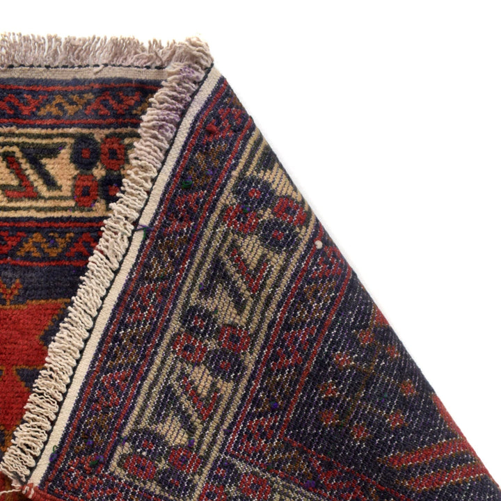 Afghan Baluchi Rug 2'7" x 3'8" Hand-Knotted | No. AL85125
