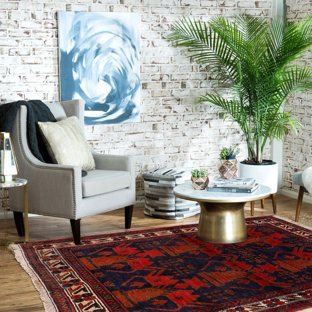 Afghan Baluchi Rug 2'7" x 3'8" Hand-Knotted | No. AL85125