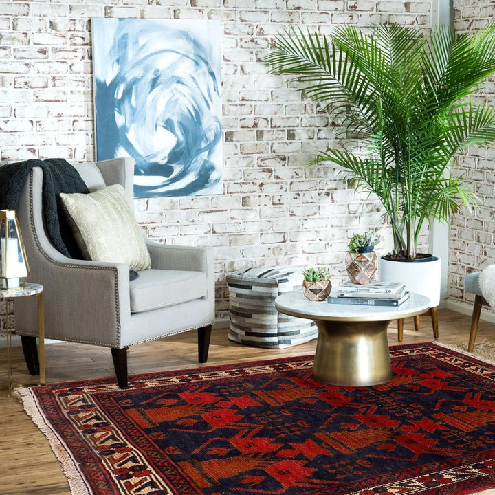 Afghan Baluchi Rug 2'7" x 3'8" Hand-Knotted | No. AL85125