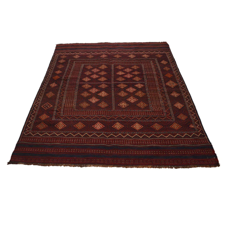 Afghan Laghari Kilim Rug 4' 7" x 6' 3" Flat-Weave | No. AL85278