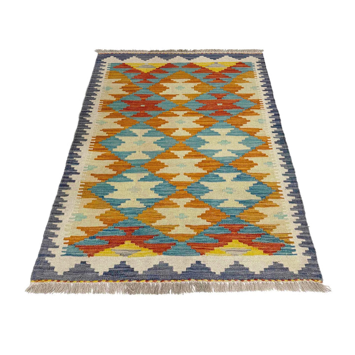 Afghan Vegetable Kelim Rug 2' 8" x 4' 3" Flat-Weave | No. AL852859