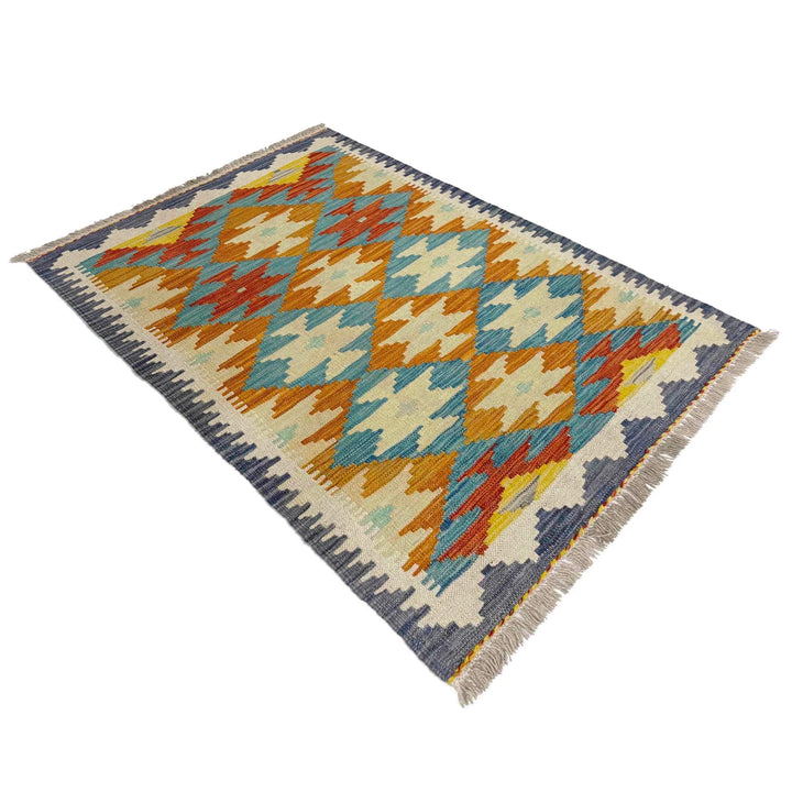 Afghan Vegetable Kelim Rug 2' 8" x 4' 3" Flat-Weave | No. AL852859