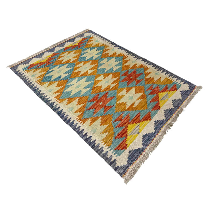 Afghan Vegetable Kelim Rug 2' 8" x 4' 3" Flat-Weave | No. AL852859