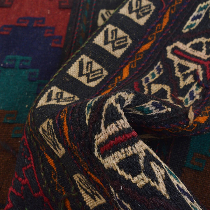 Afghan Sufra Kilem Runner 2' 0" x 4' 8" Flat-Weave | No. AL85342