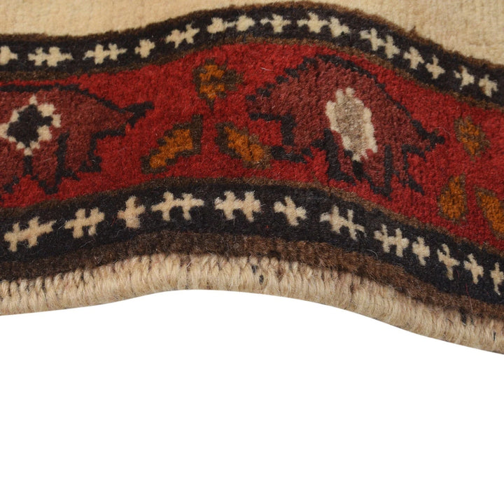 Ivory Afghan War Rug 2' 9" x 4' 0" Hand-Knotted | No. AL85345