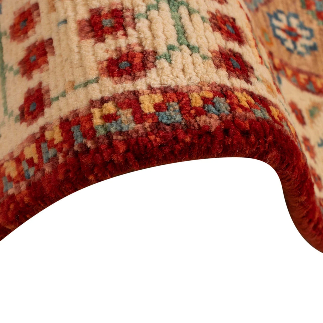 Red Afghan Shiraz Rug 3' 9" x 5' 8" Hand-Knotted | No. AL85380