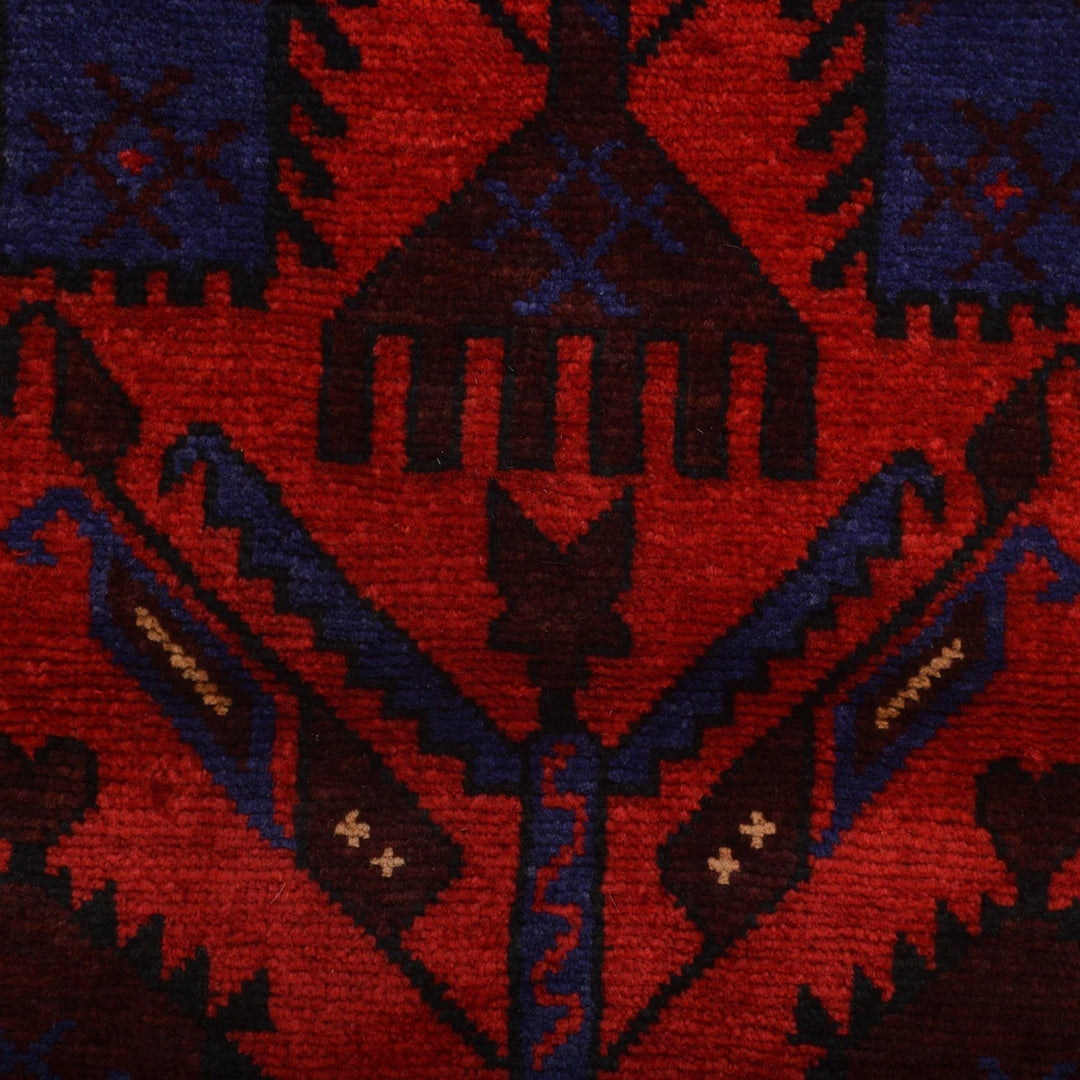 Red Afghan Prayer Rug 2' 9" x 4' 3" Hand-Knotted | No. AL85398