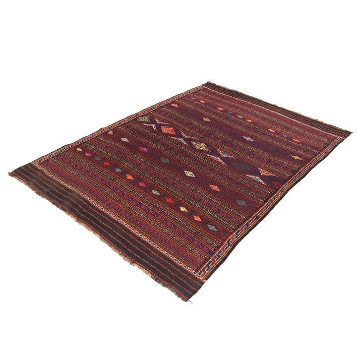 Afghan Laghari Kilim Rug 4' 6" x 6' 5" Flat-Weave | No. AL85448