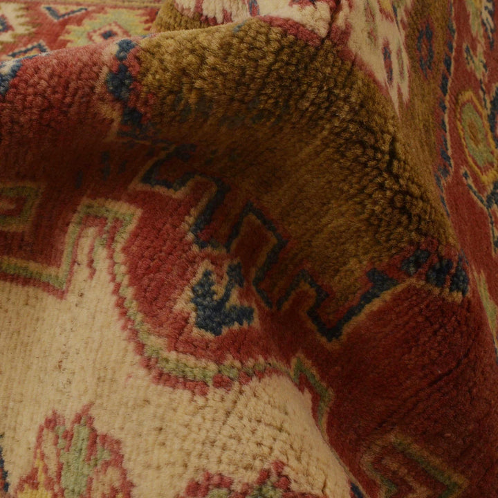 Afghan Heriz Rug 3' 5" x 5' 0" Hand-Knotted | No. AL85523