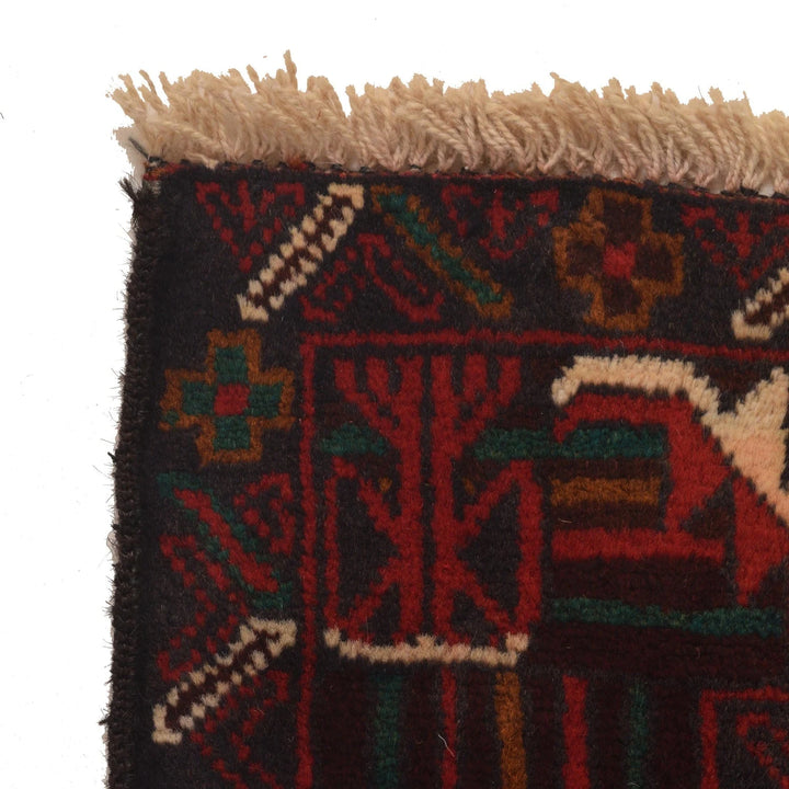 Red Afghan Baluchi Rug 3' 1" x 6' 0" Hand-Knotted | No. AL85541