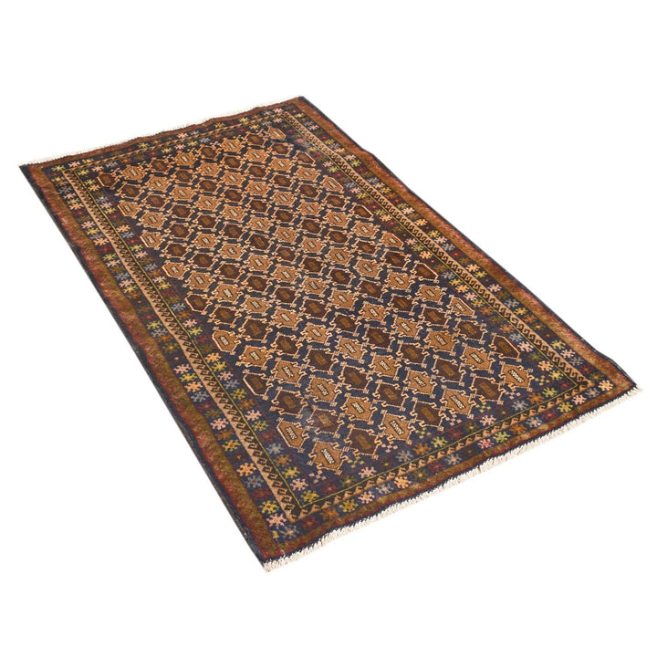 Afghan Baluchi Rug 2'11" x 4'9" Hand-Knotted | No. AL85595