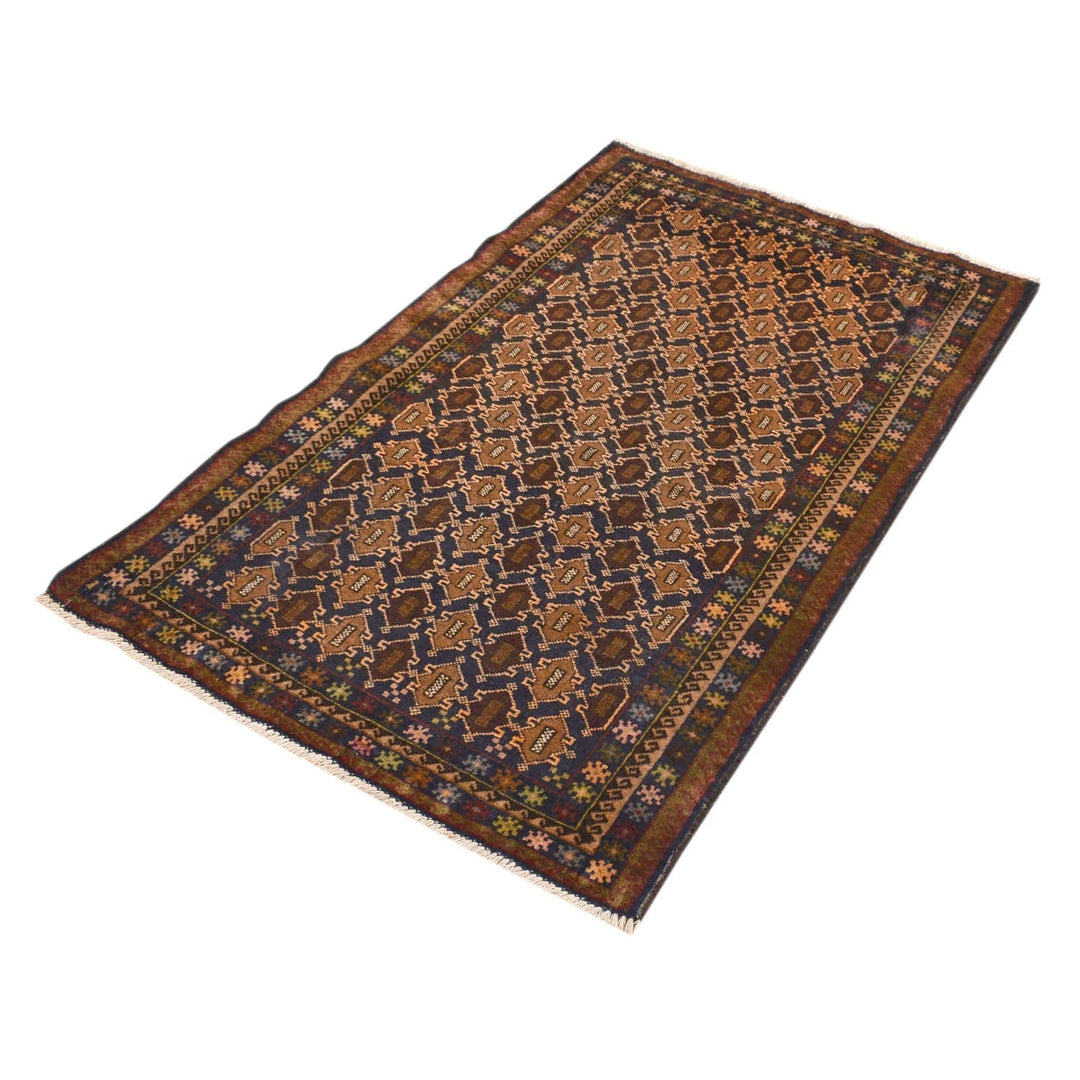 Afghan Baluchi Rug 2'11" x 4'9" Hand-Knotted | No. AL85595
