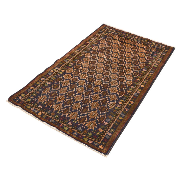 Afghan Baluchi Rug 2'11" x 4'9" Hand-Knotted | No. AL85595