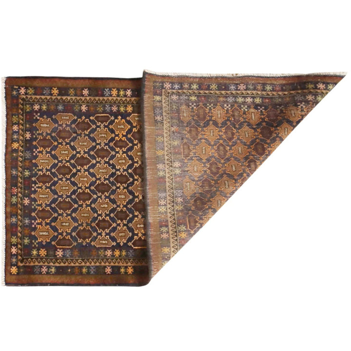 Afghan Baluchi Rug 2'11" x 4'9" Hand-Knotted | No. AL85595